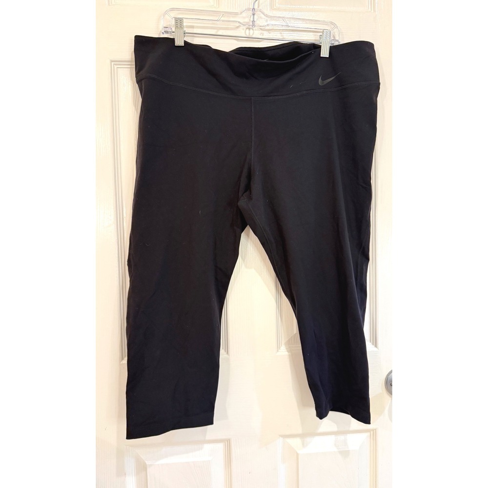 Nike Dri-FIT Black Capri Leggings‎ Womens Plus Size Activewear Workout